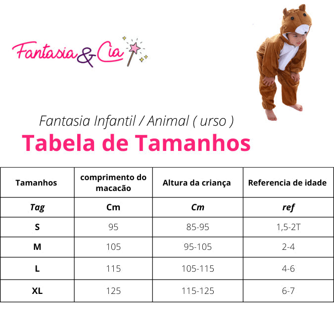 Fantasia Infantil Animal urso