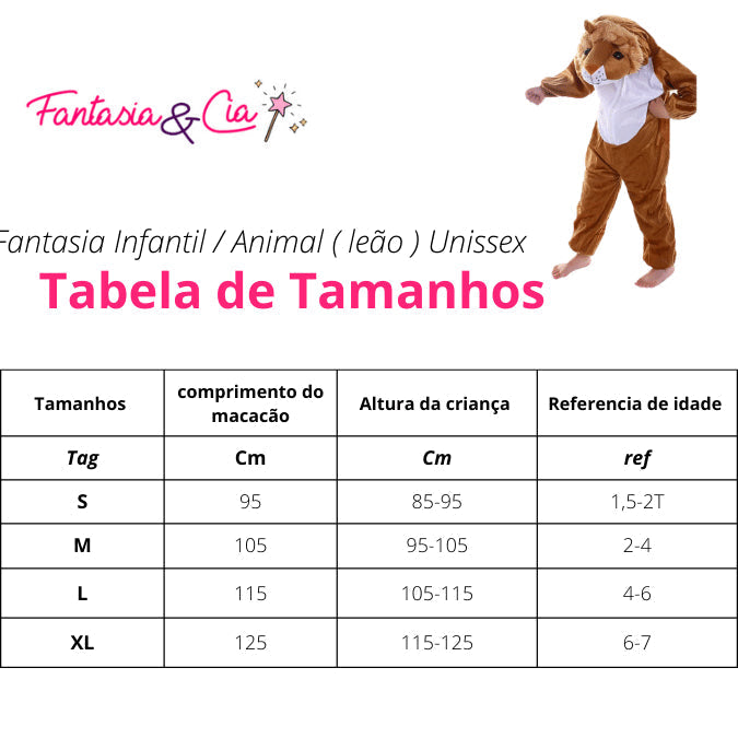 Fantasia Infantil Animal Leão