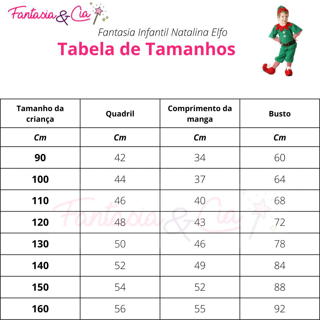 Fantasia Infantil Natalina Elfo + Acessórios