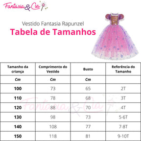 Vestido Fantasia Rapunzel Super Luxo + Acessórios
