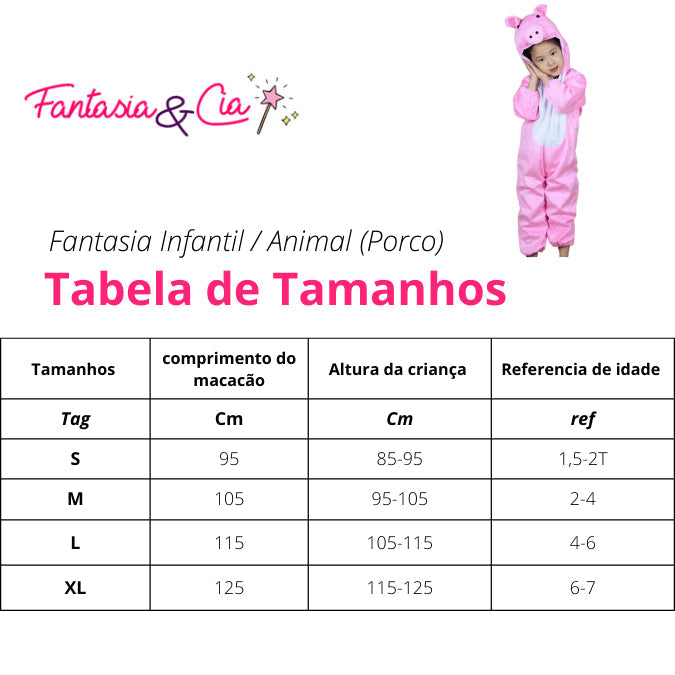 Fantasia Infantil Animal Porco