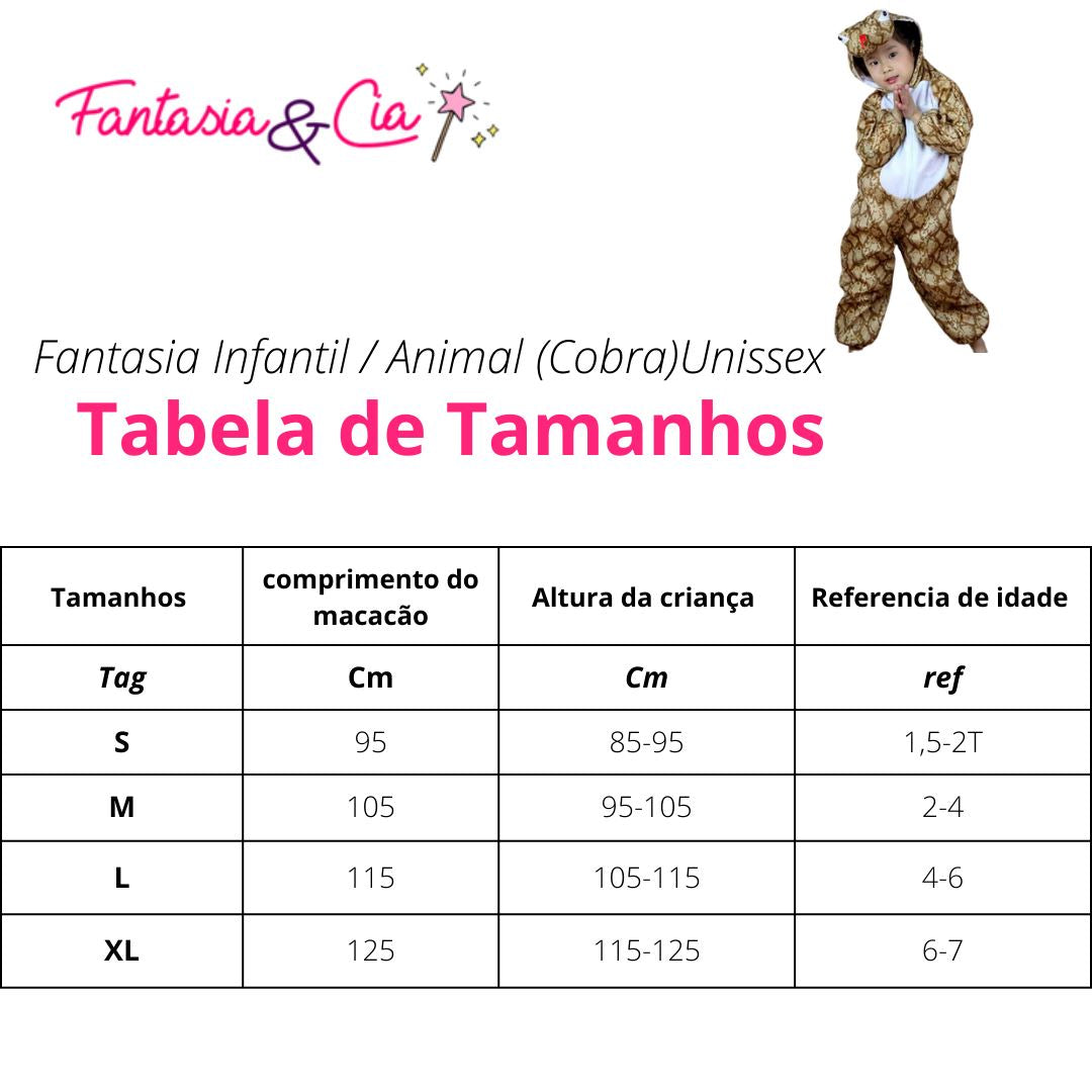 Fantasia Infantil Animal Cobra