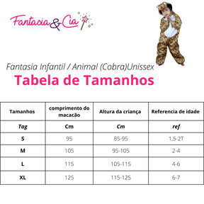 Fantasia Infantil Animal Cobra