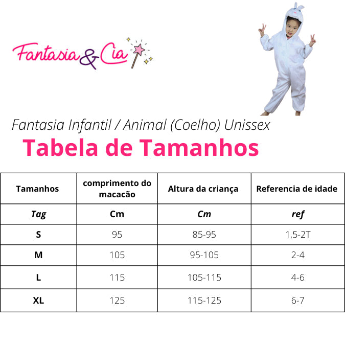 Fantasia Infantil Animal Coelho