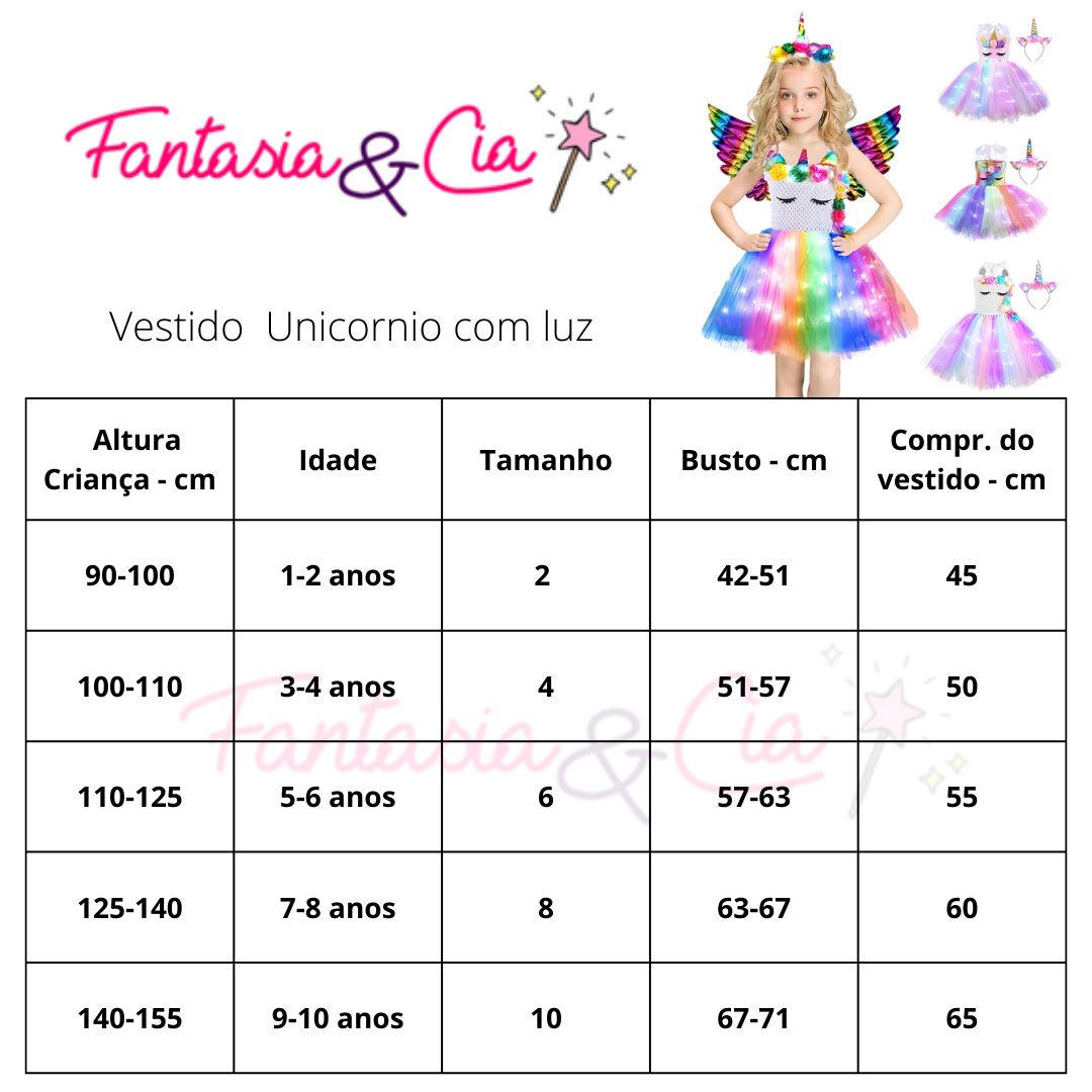 Vestido Fantasia Unicórnio com Led (04)