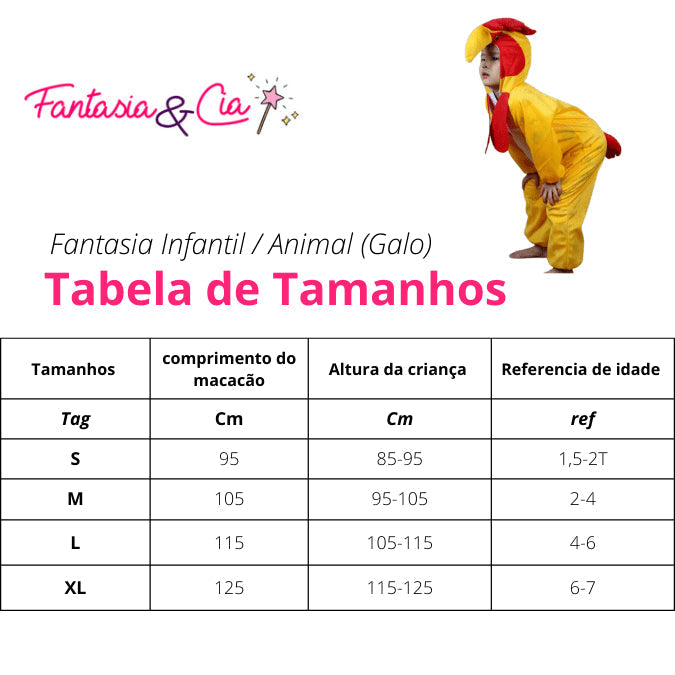 Fantasia Infantil Animal Galo