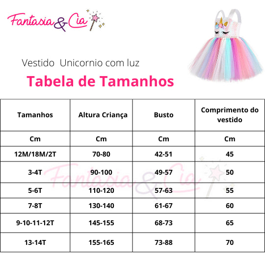 Vestido Fantasia Unicórnio - Infantil