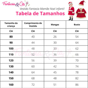 Vestido Fantasia Mamãe Noel infantil + Gorro